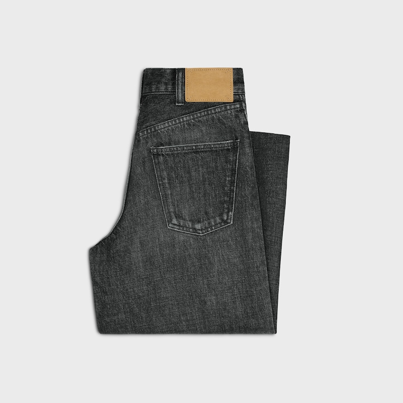 flared surf jeans in black ice rinse denim