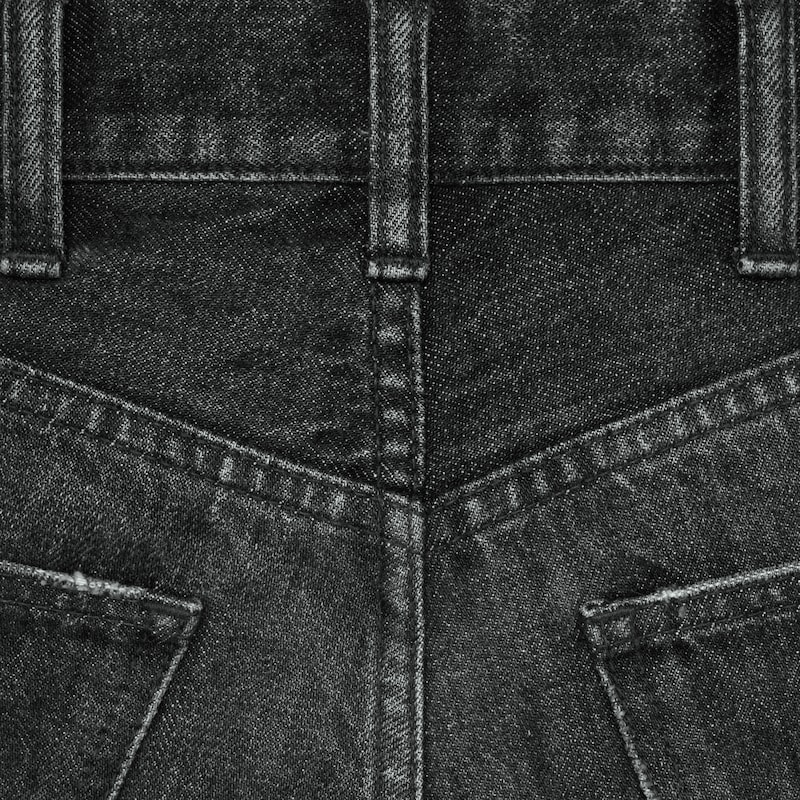 flared surf jeans in black ice rinse denim