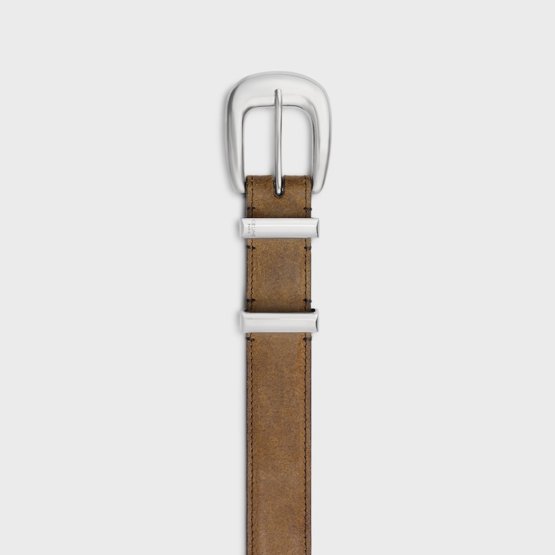 medium 25mm western belt in suede calfskin with waxed effect