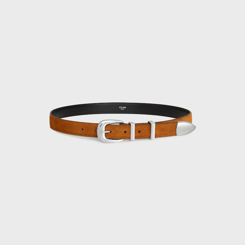 medium 25mm western belt in suede calfskin