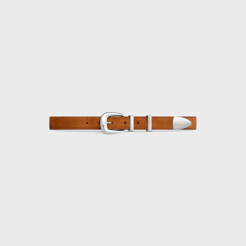 medium 25mm western belt in suede calfskin