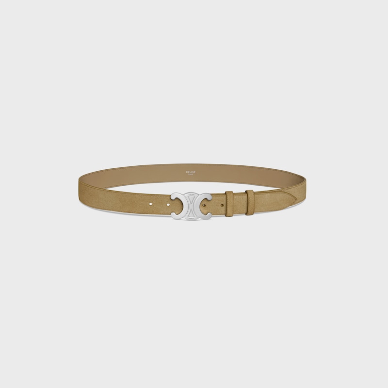 large 30mm triomphe belt in suede calfskin