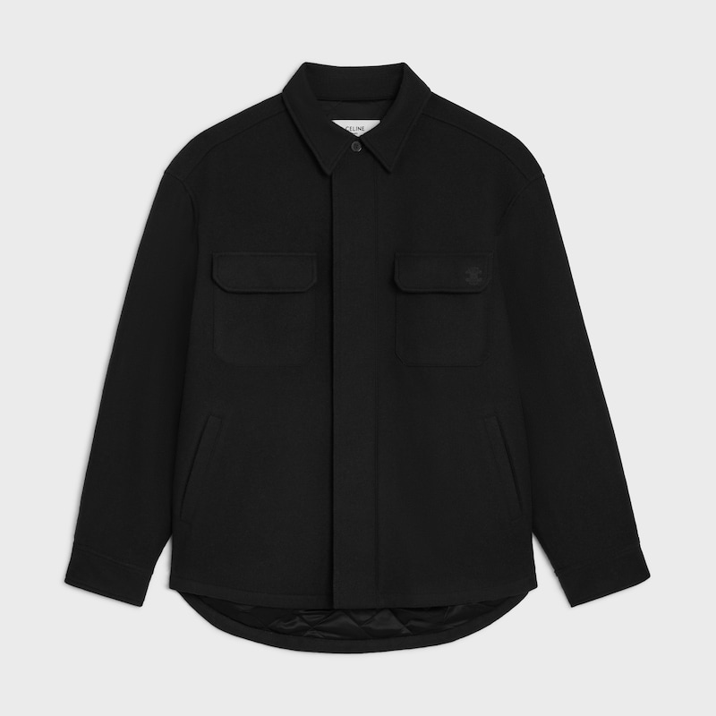overshirt in wool flannel
