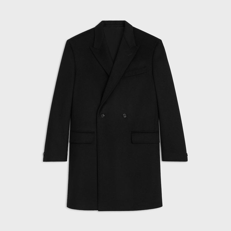 double-breasted coat in wool cloth