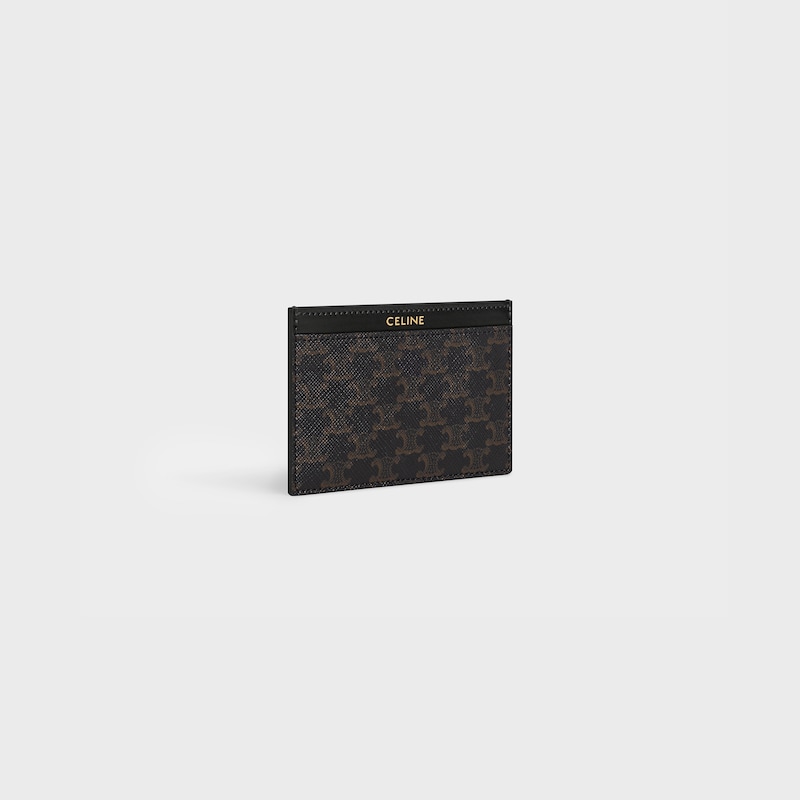 plain card holder in triomphe canvas and calfskin