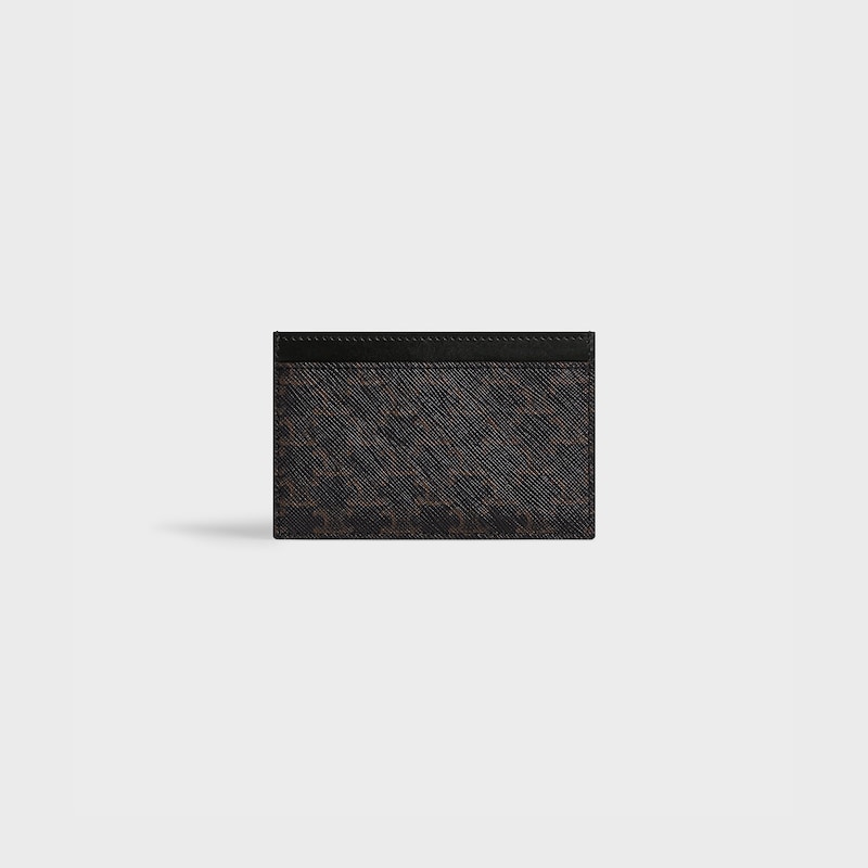 plain card holder in triomphe canvas and calfskin