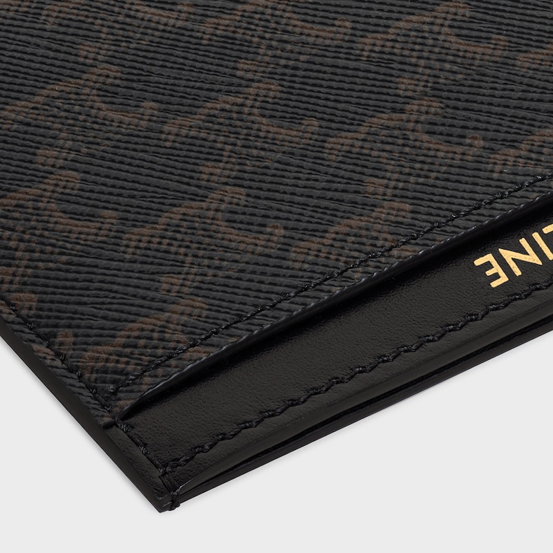 plain card holder in triomphe canvas and calfskin