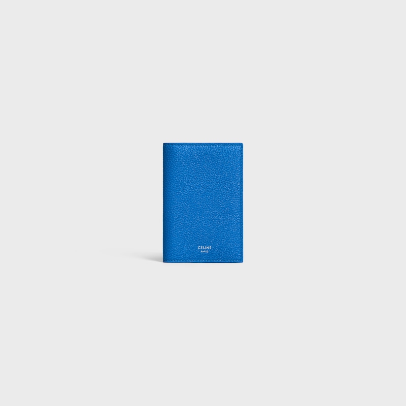 vertical card holder in grained calfskin
