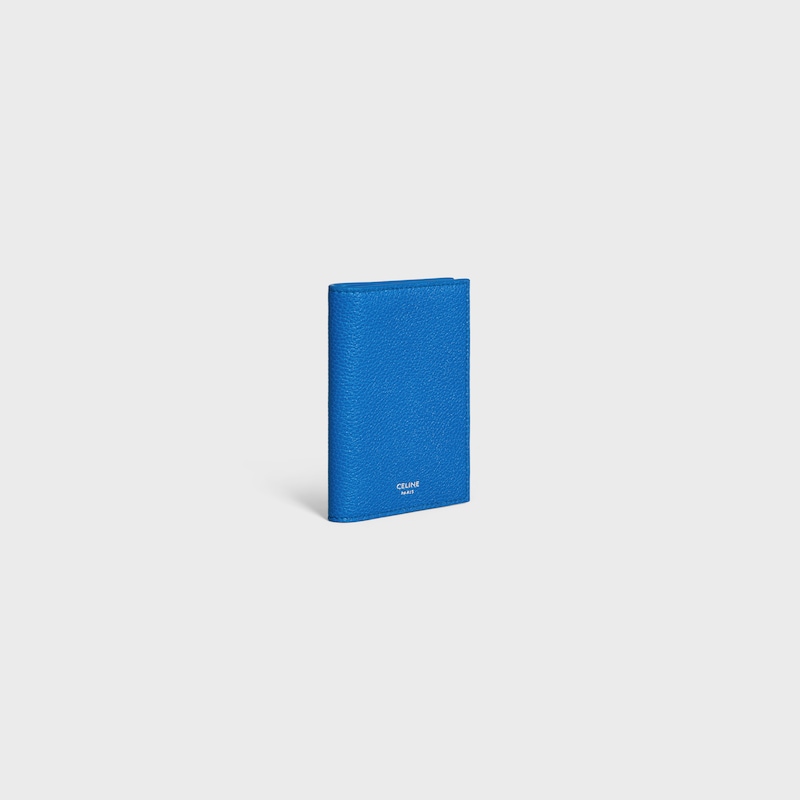 vertical card holder in grained calfskin