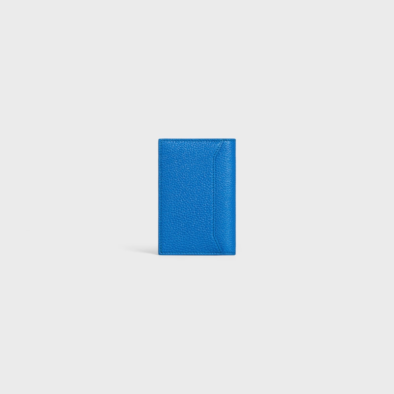 vertical card holder in grained calfskin