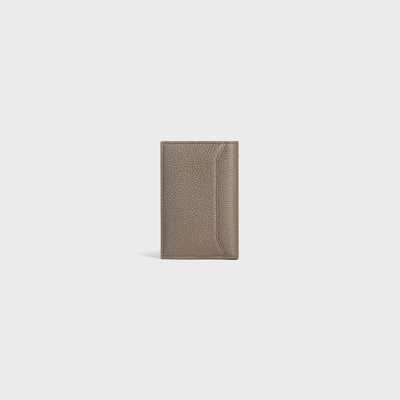 vertical card holder in grained calfskin