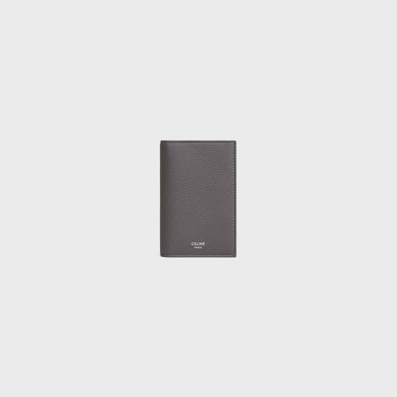 vertical card holder in grained calfskin