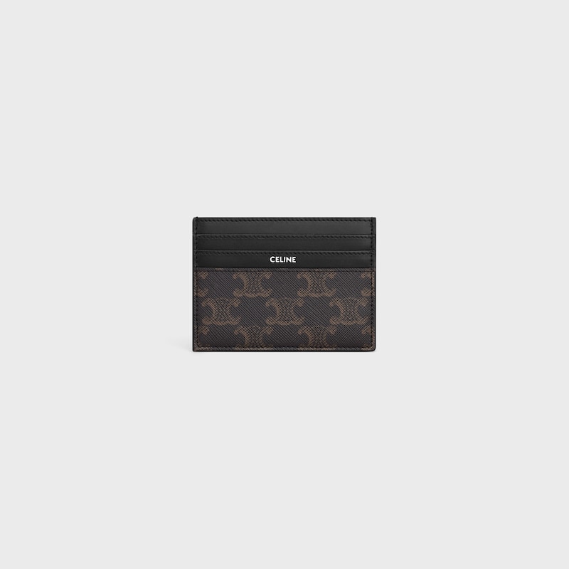 large card holder in triomphe canvas and calfskin