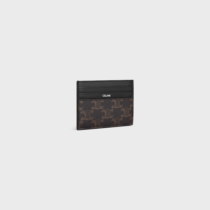 large card holder in triomphe canvas and calfskin