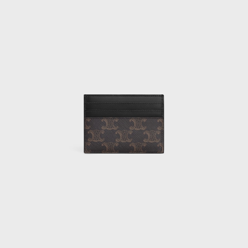large card holder in triomphe canvas and calfskin