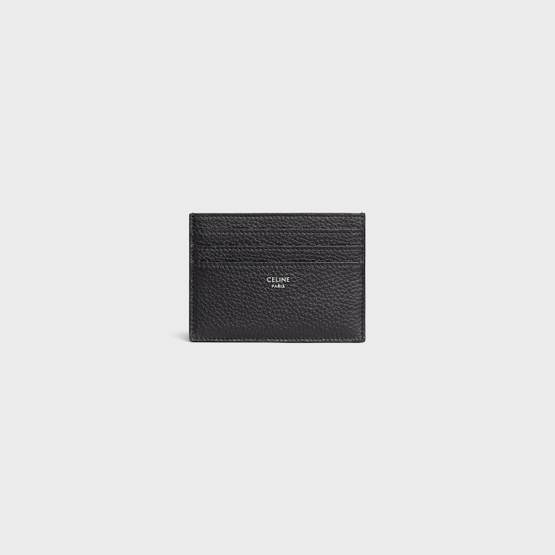 large card holder in grained calfskin