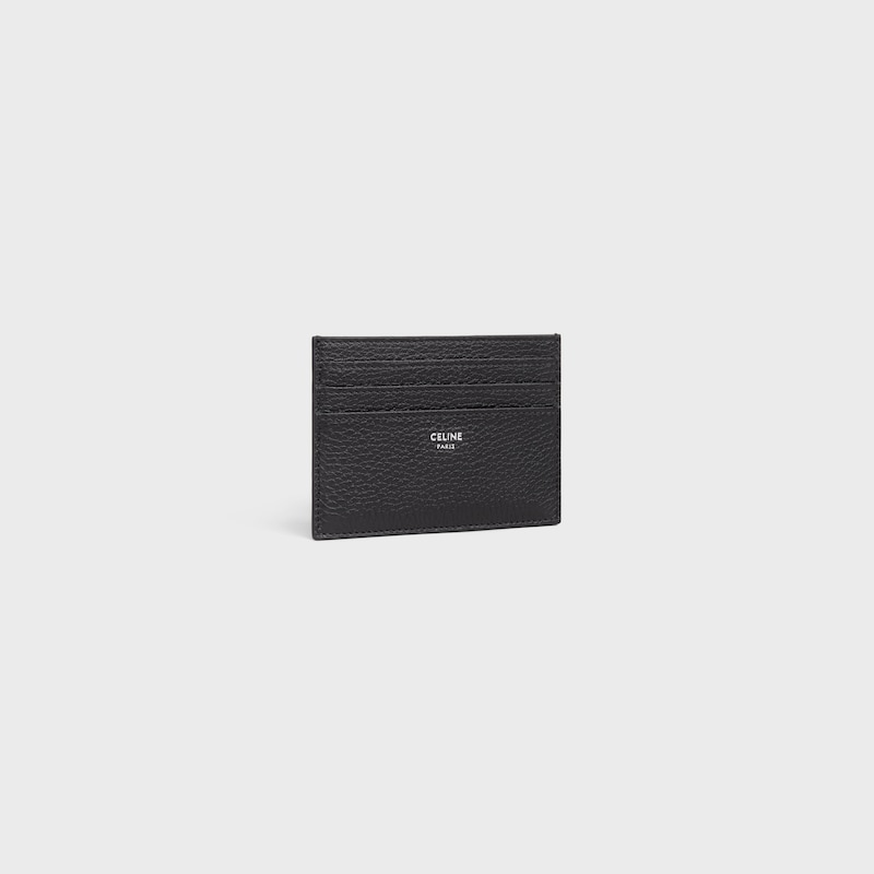 large card holder in grained calfskin