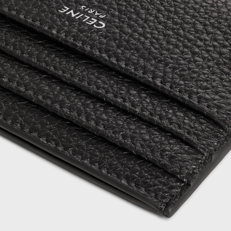 large card holder in grained calfskin
