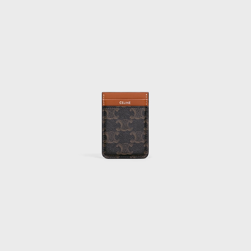 magnet card holder in triomphe canvas and calfskin