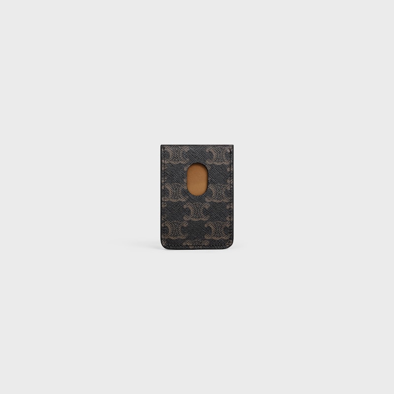magnet card holder in triomphe canvas and calfskin
