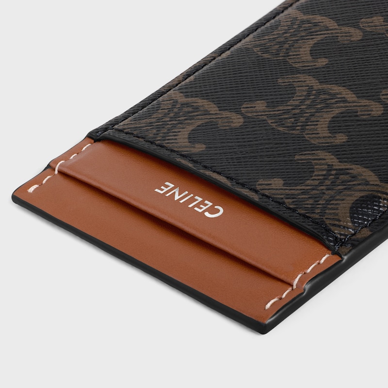 magnet card holder in triomphe canvas and calfskin