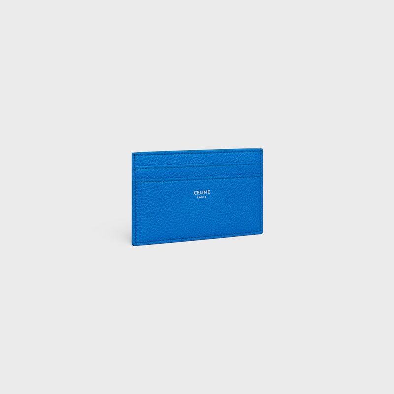 card holder in grained calfskin
