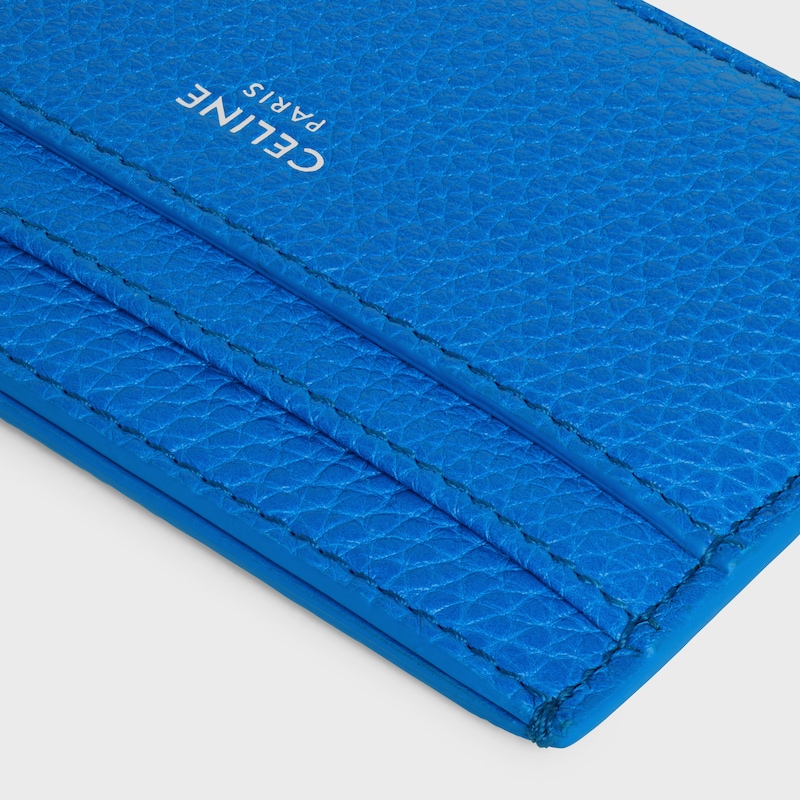 card holder in grained calfskin