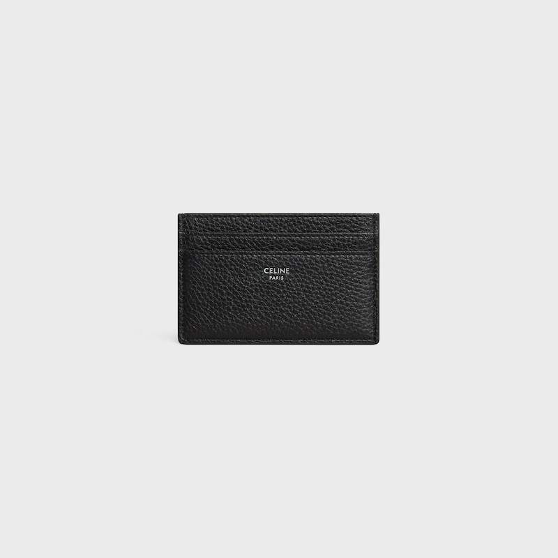 card holder in grained calfskin