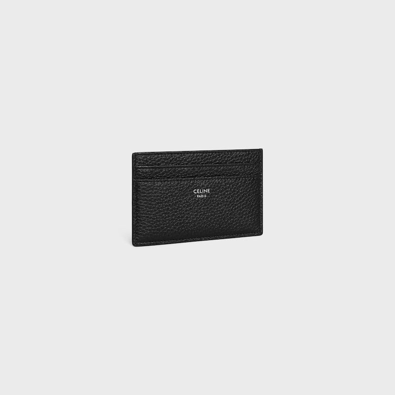 card holder in grained calfskin