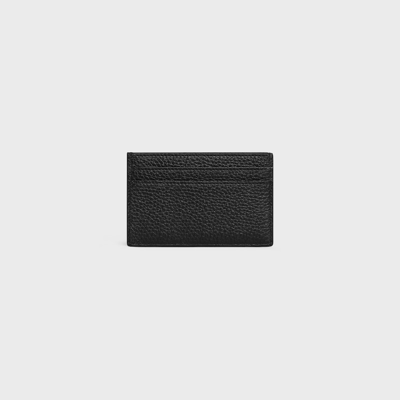 card holder in grained calfskin