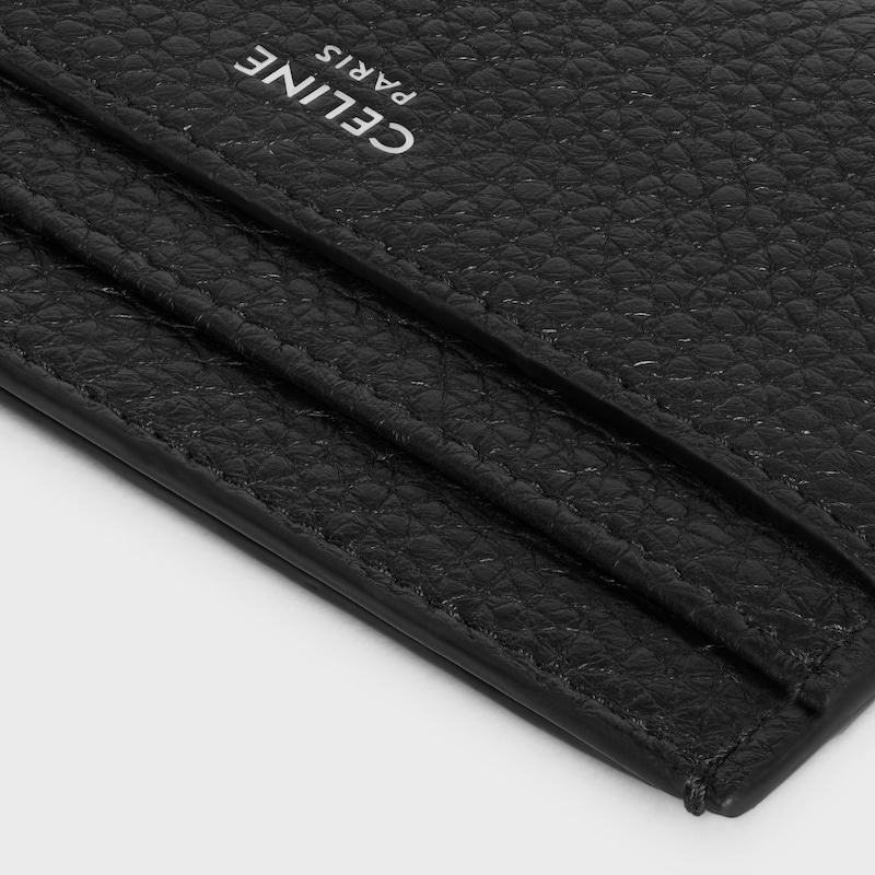 card holder in grained calfskin