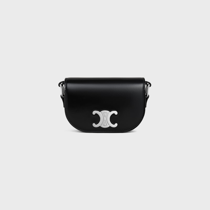 mini crossbody bag triomphe in shiny calfskin