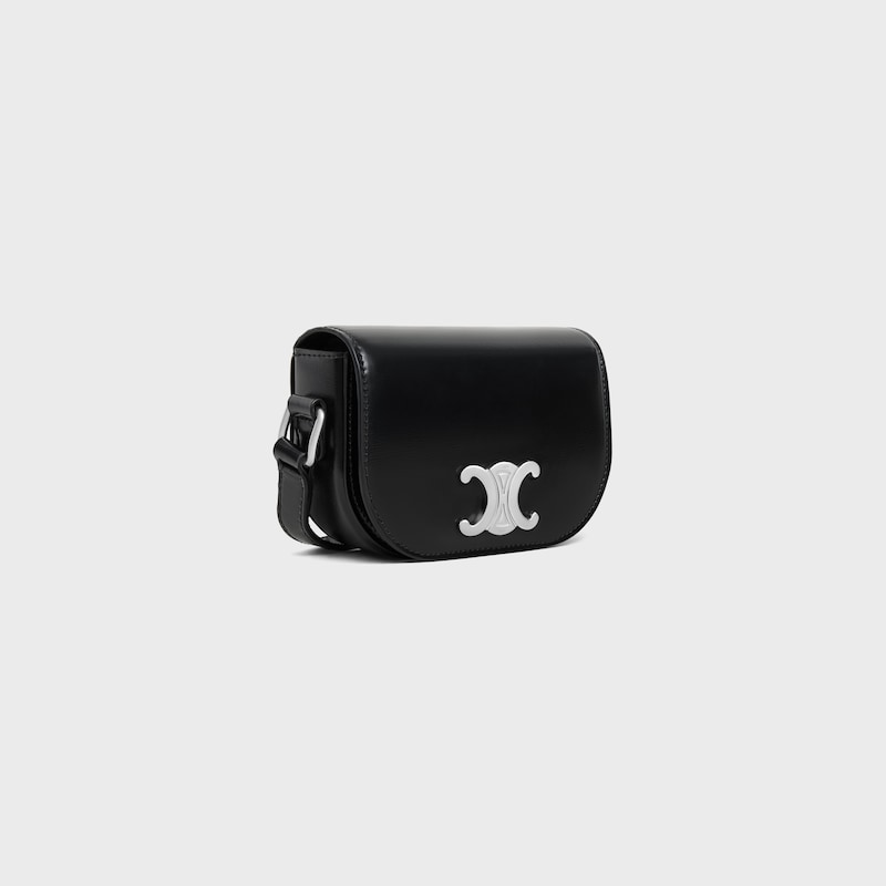 mini crossbody bag triomphe in shiny calfskin