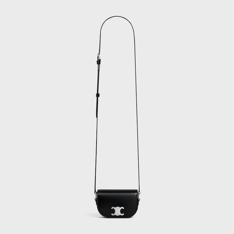 mini crossbody bag triomphe in shiny calfskin