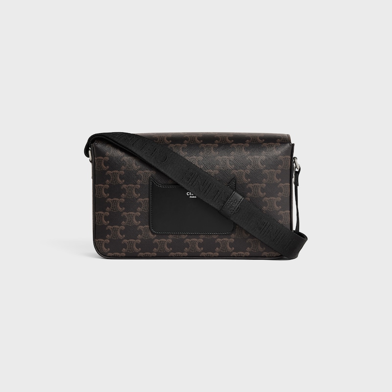 flap messenger bag in triomphe canvas and calfskin