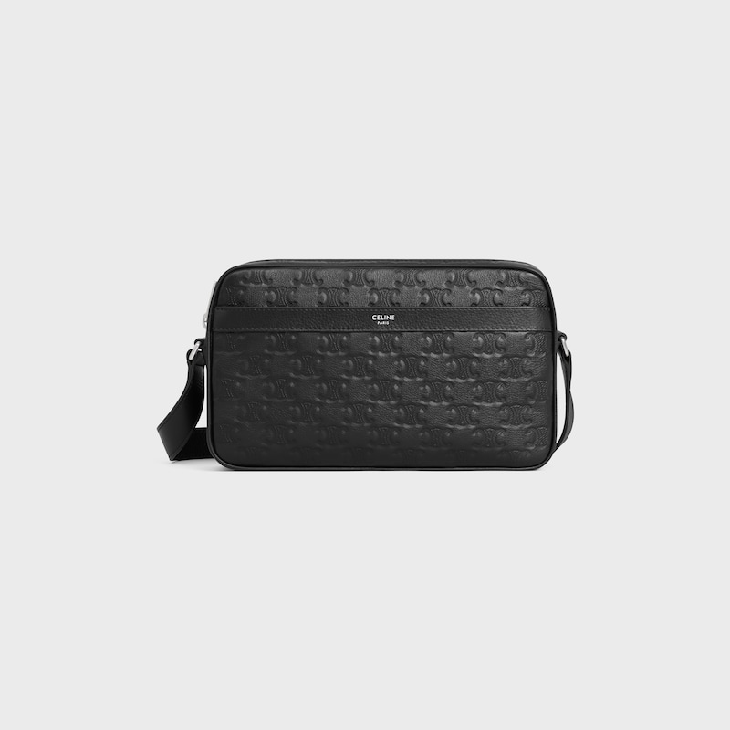 medium messenger bag in calfskin with triomphe embossed