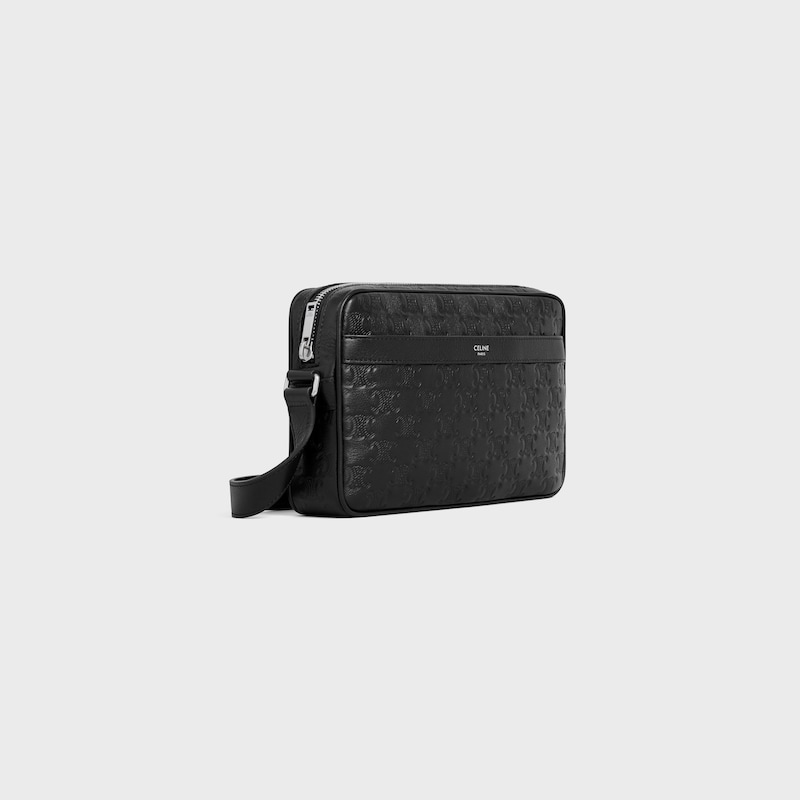 medium messenger bag in calfskin with triomphe embossed