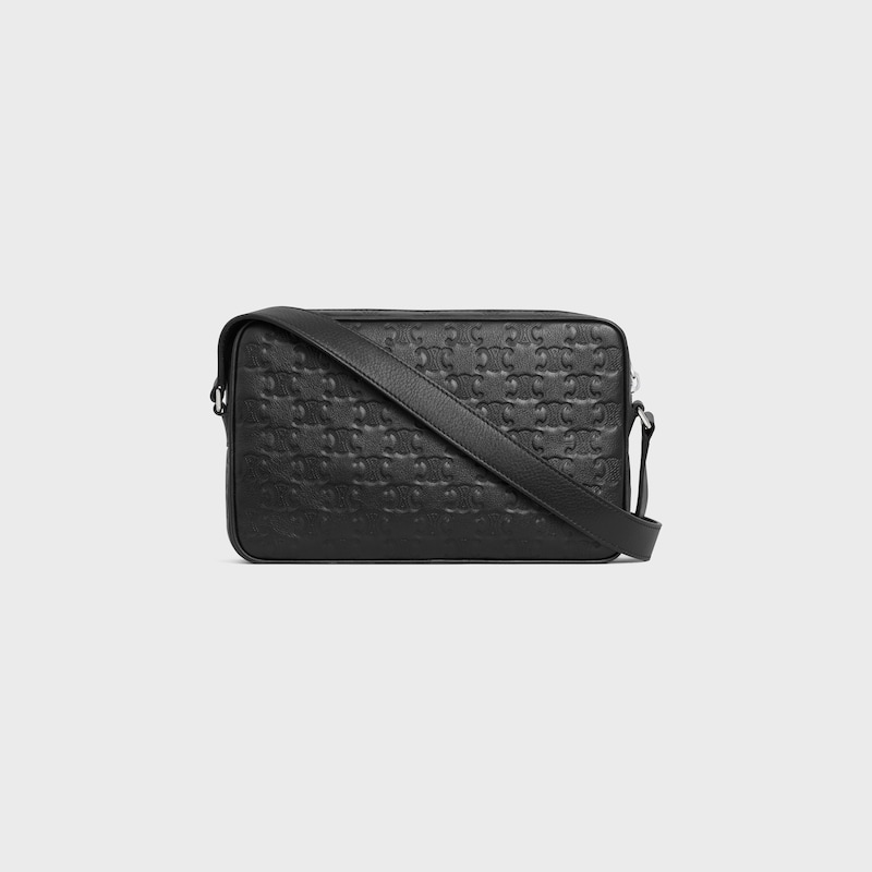 medium messenger bag in calfskin with triomphe embossed