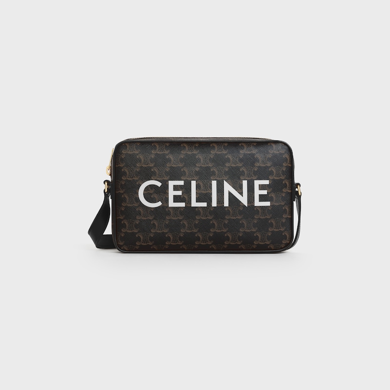 medium messenger bag in triomphe canvas with celine print