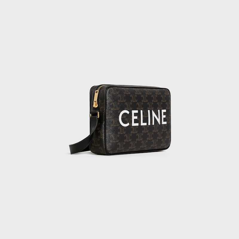 medium messenger bag in triomphe canvas with celine print