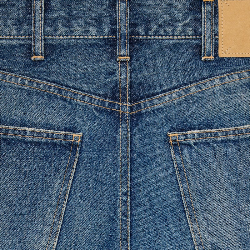flared surf jeans in cotton denim