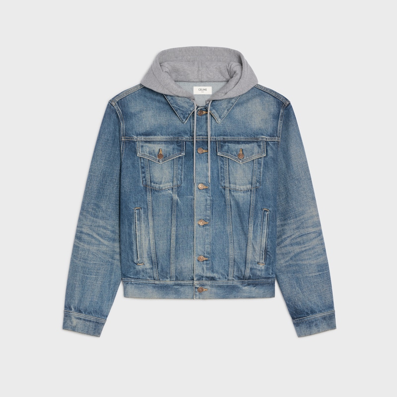 trucker jacket in cotton denim