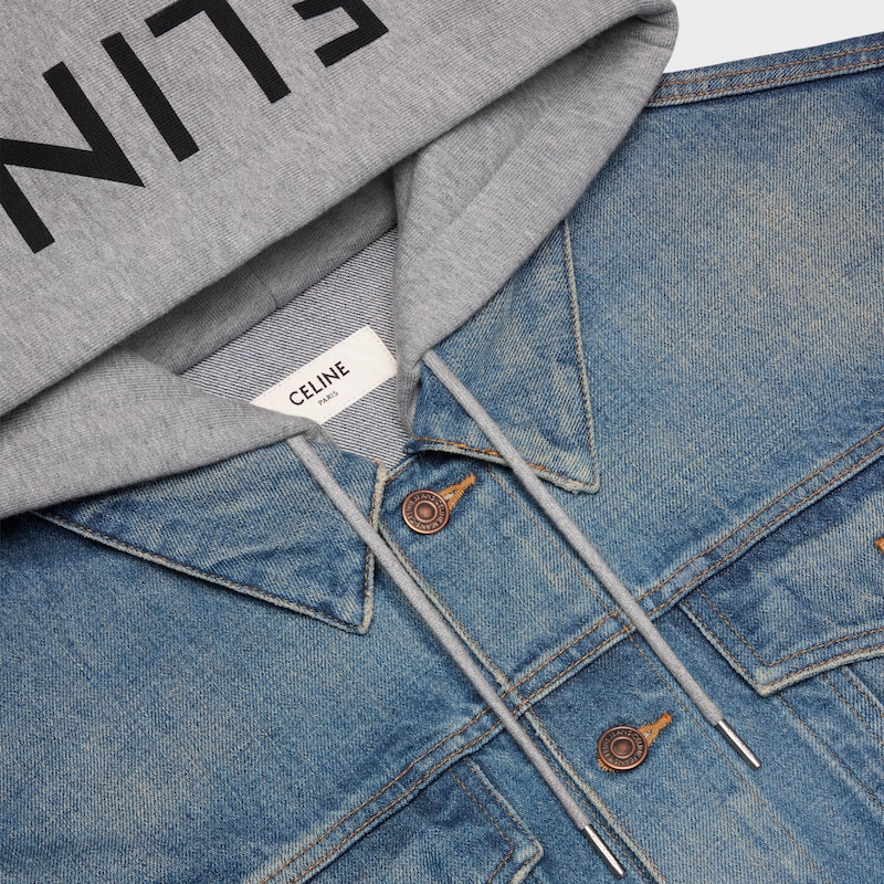 trucker jacket in cotton denim