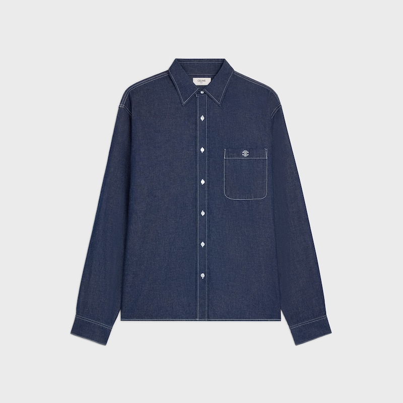 overshirt in cotton denim