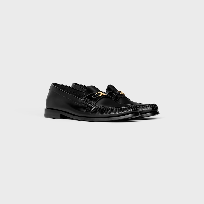 celine luco triomphe loafer in polished bull