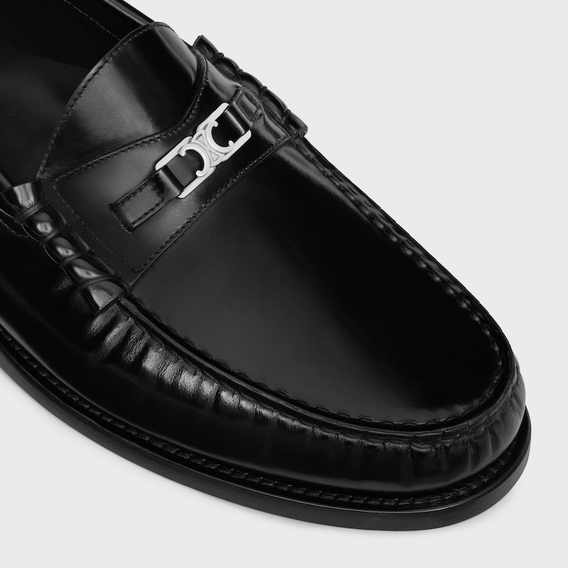 celine luco triomphe loafer in polished bull