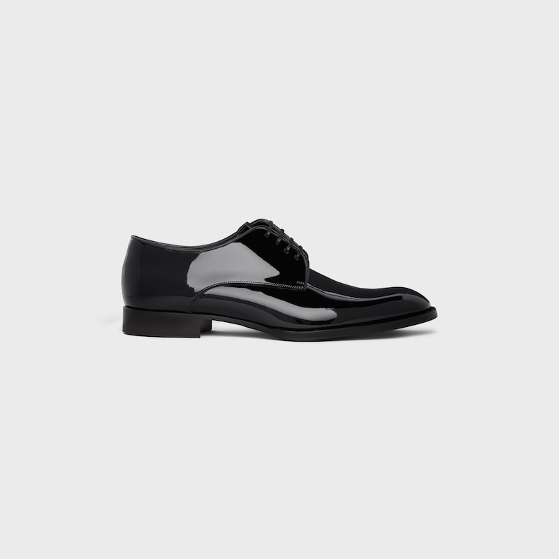 celine tuxedo derby in patent calfskin