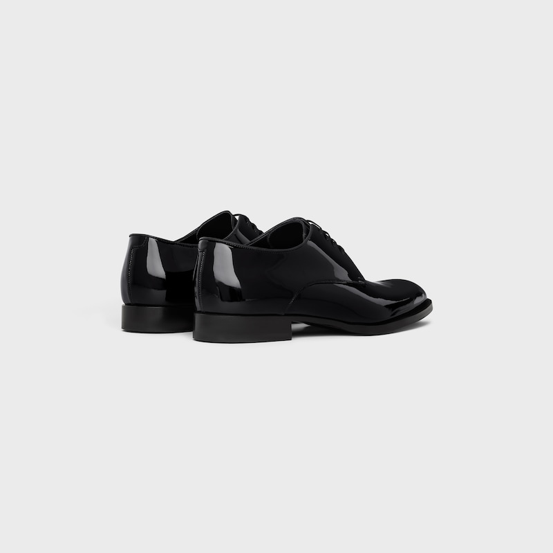 celine tuxedo derby in patent calfskin