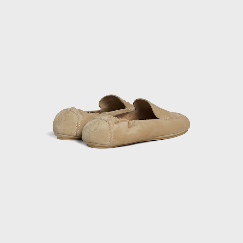 celine adam loafer with triomphe in suede calfskin