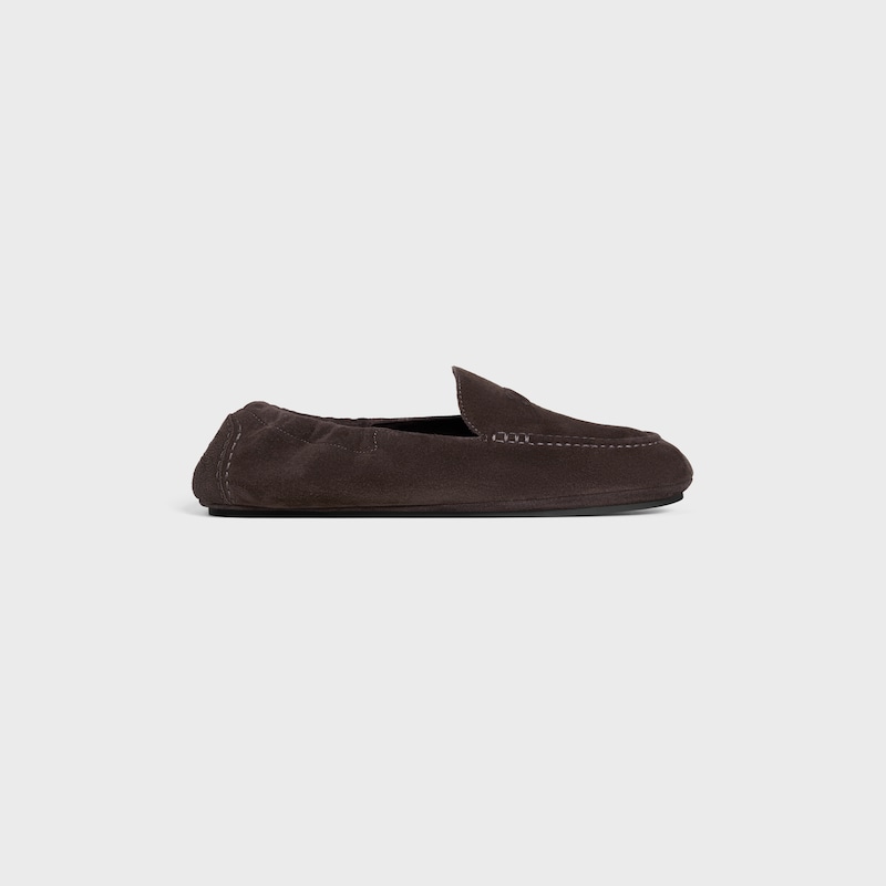celine adam loafer with triomphe in suede calfskin